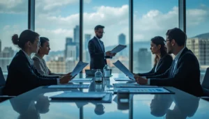 consultoría tributaria en Bogotá, grupo de consultores en una mesa
